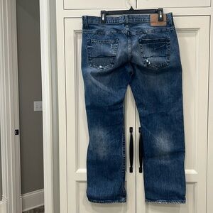 Aeropostale Men’s jeans slim straight (34x30). Distressed medium Wash Blue